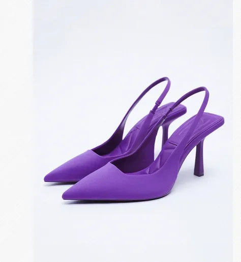 Autumn Solid Color Banquet Pointed Toe Comfortable Casual Slip-on Shoes Low Heel Pumps