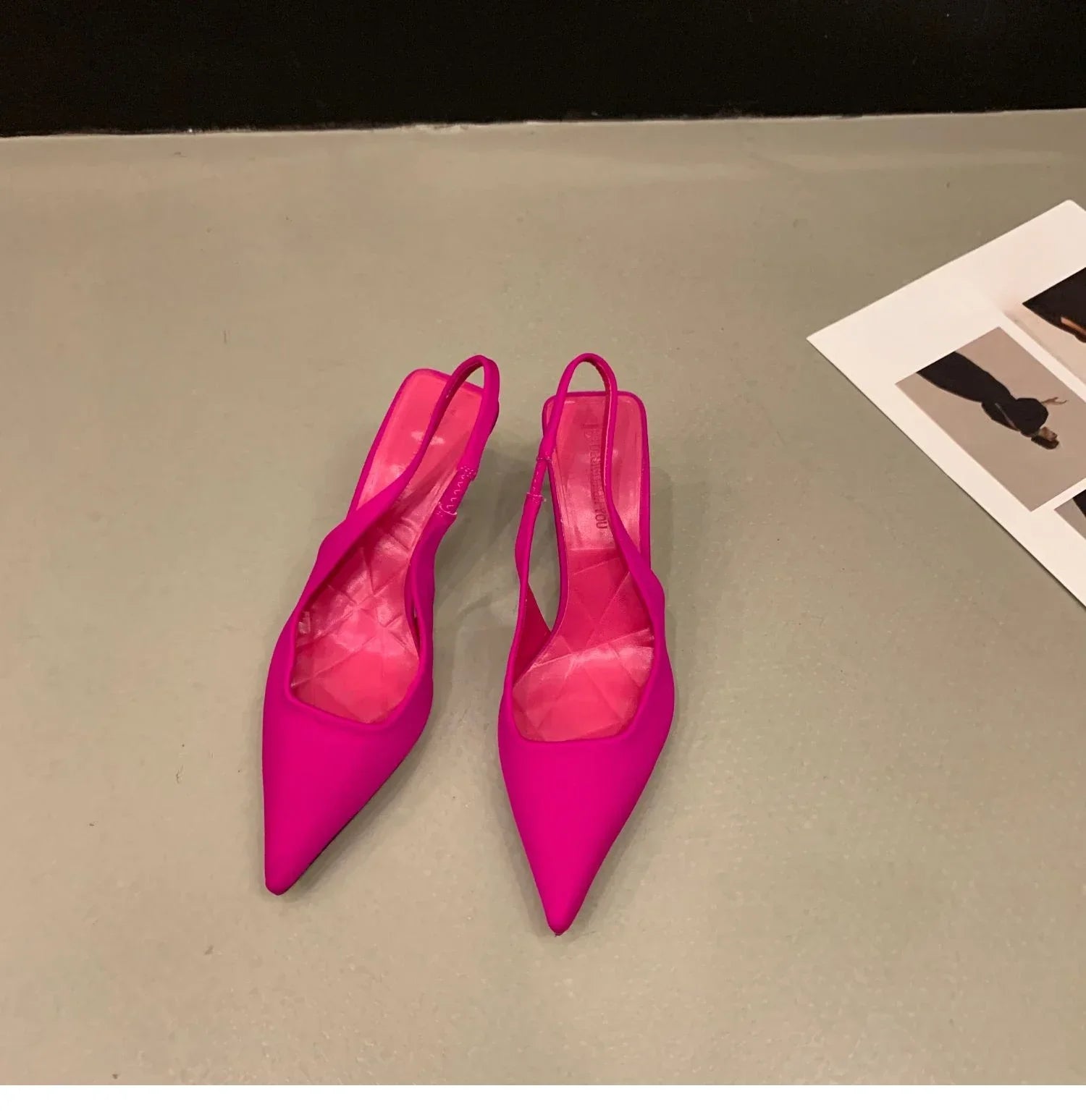 Autumn Solid Color Banquet Pointed Toe Comfortable Casual Slip-on Shoes Low Heel Pumps