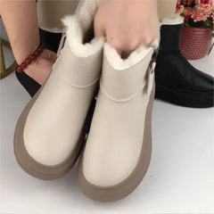 Velvet and Thickening Women's Boots New Comfortable and Versatile Thick-soled Cotton Boots Botas De Mujer