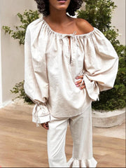 Ruffle Aura Off-Shoulder Set