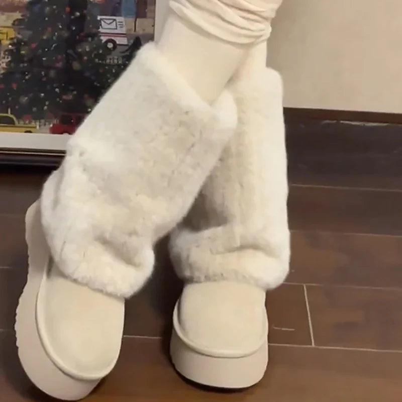 Platform Warm Slip-On Comfort Outdoor Snow Boot