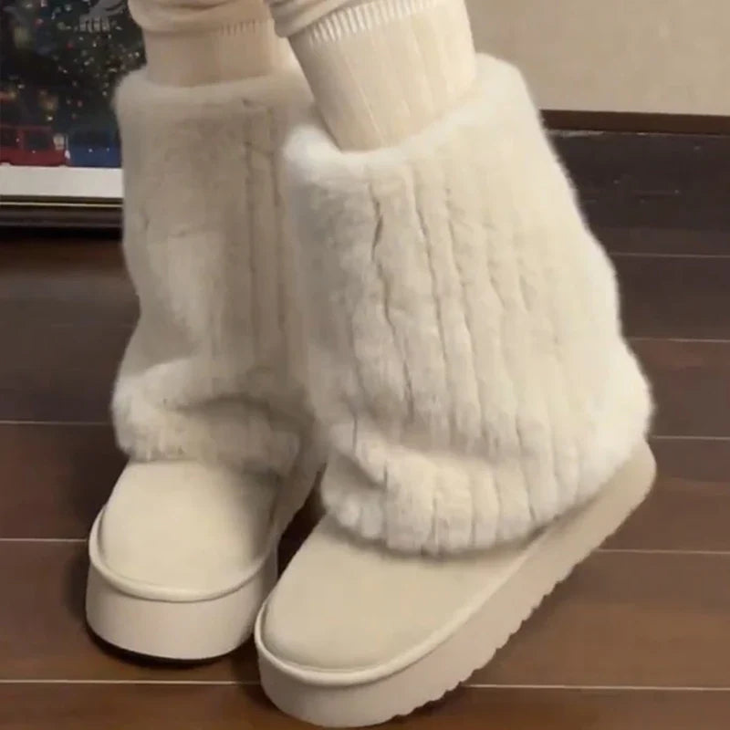 Platform Warm Slip-On Comfort Outdoor Snow Boot