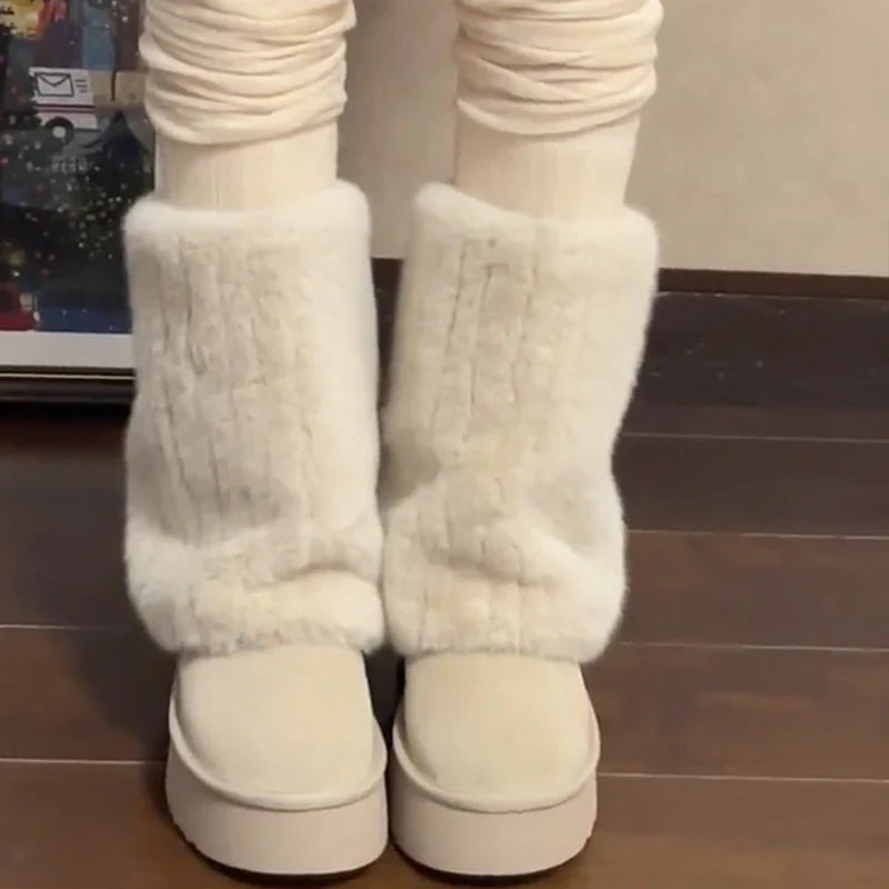 Platform Warm Slip-On Comfort Outdoor Snow Boot