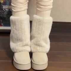 Platform Warm Slip-On Comfort Outdoor Snow Boot