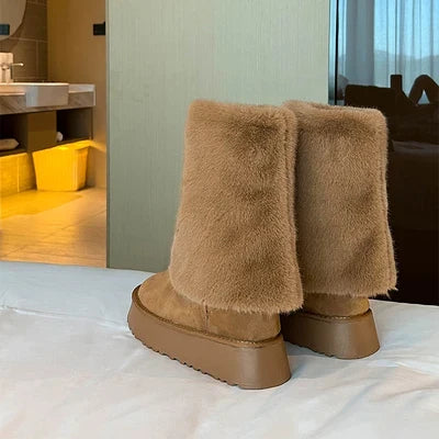 Platform Warm Slip-On Comfort Outdoor Snow Boot