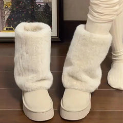 Platform Warm Slip-On Comfort Outdoor Snow Boot