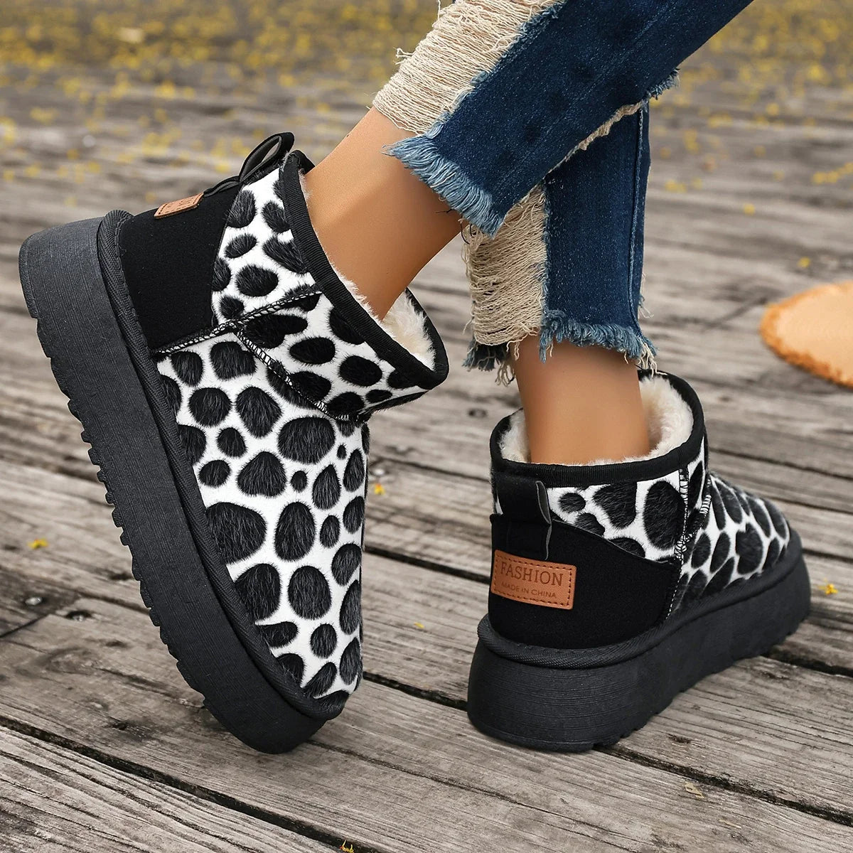 Platform Boots New Leopard High Quality Shoes