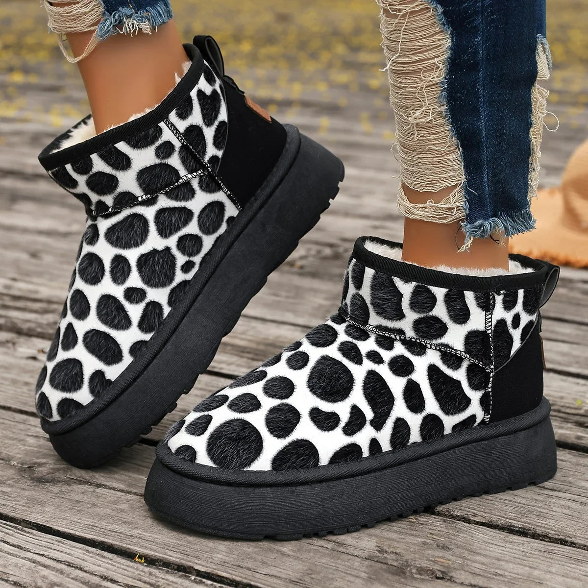 Platform Boots New Leopard High Quality Shoes
