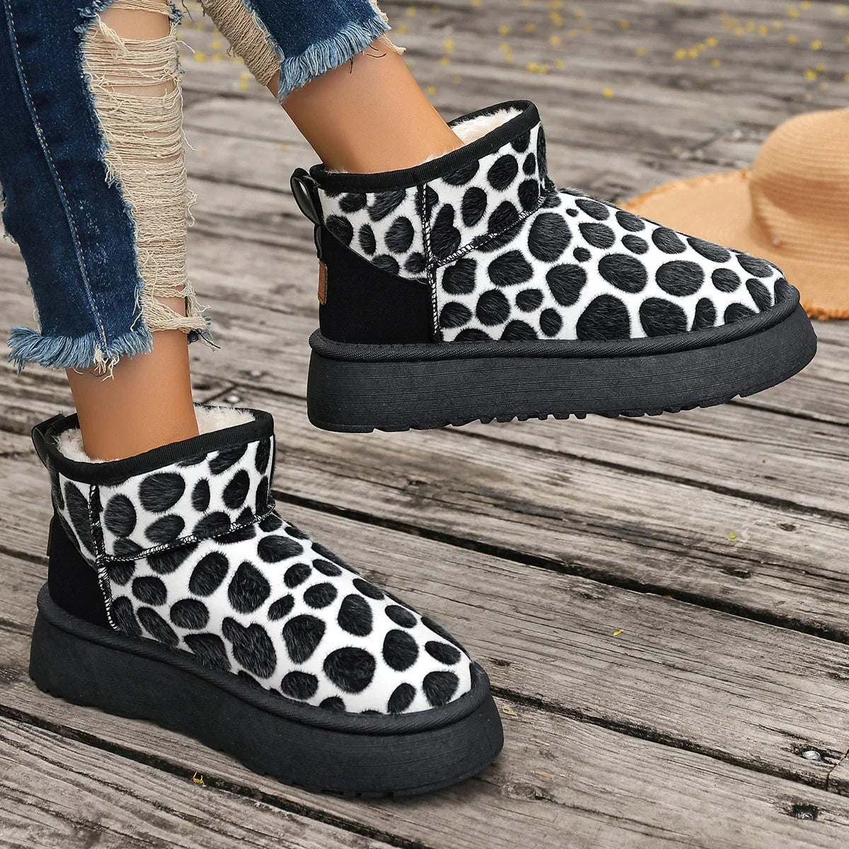 Platform Boots New Leopard High Quality Shoes