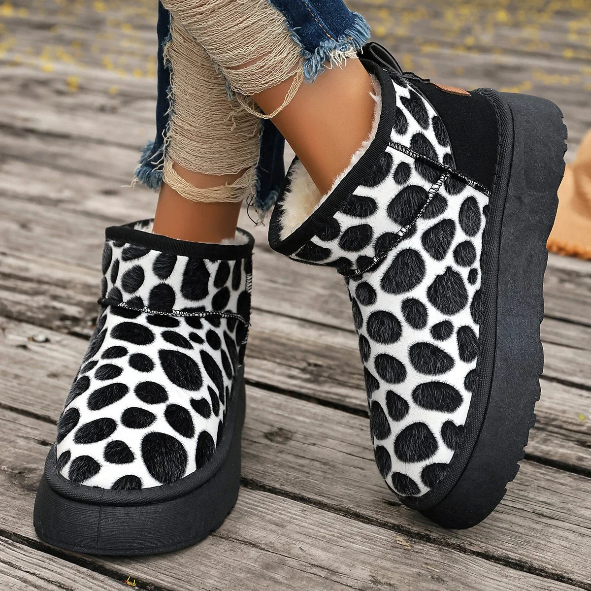 Platform Boots New Leopard High Quality Shoes