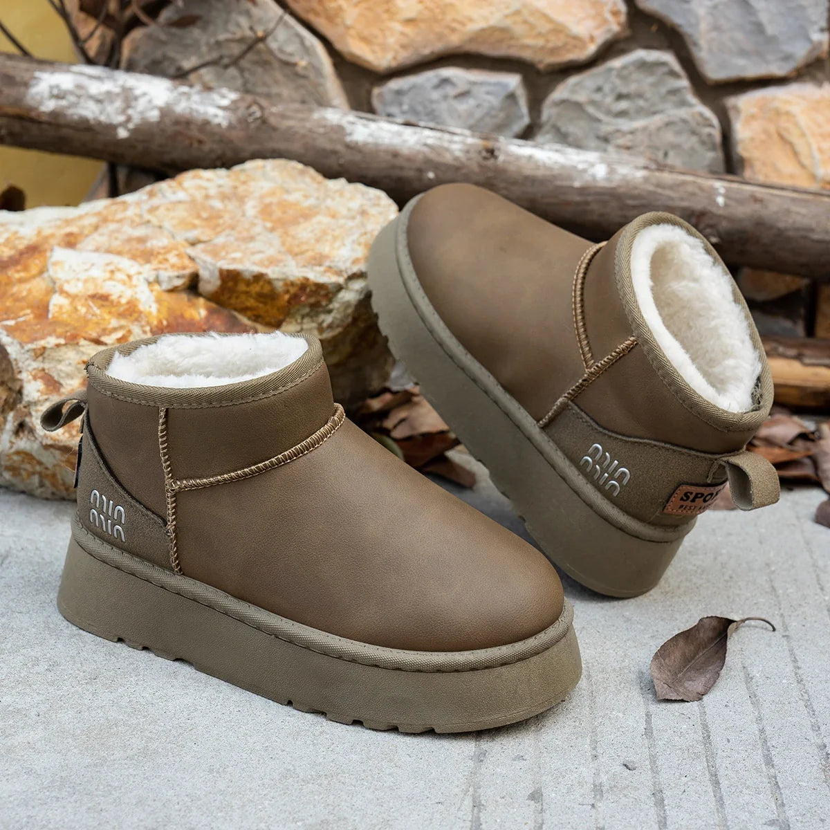 Boots Short Plush Warm Snow Boots