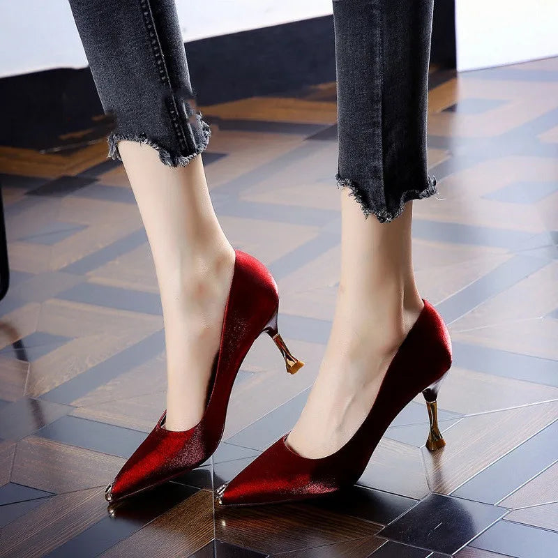 Sweet Light Weight Blue Party Lady Classic Office High Heel