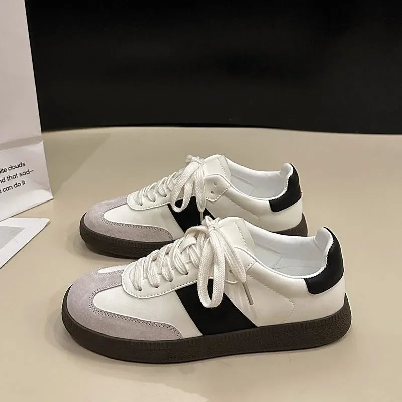 Leather Outdoor Casual Platform Vulcanized White Flats Tennis Skateboard