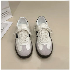 Leather Outdoor Casual Platform Vulcanized White Flats Tennis Skateboard
