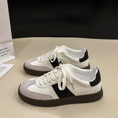 Leather Outdoor Casual Platform Vulcanized White Flats Tennis Skateboard