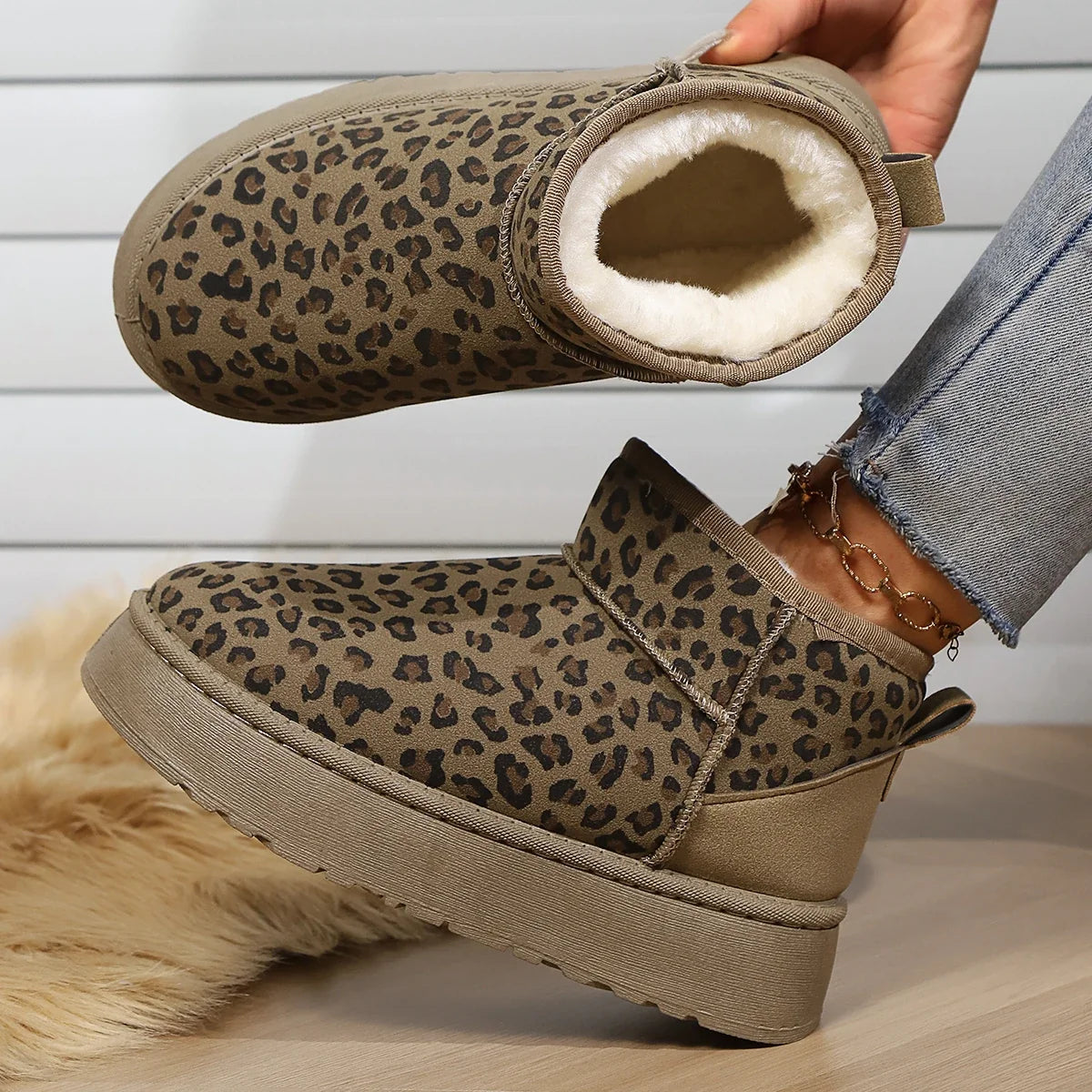 Leopard Print BootsComfortable Warm Snow Boots