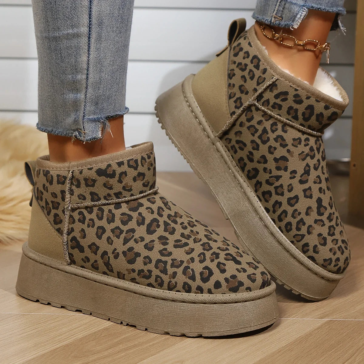 Leopard Print BootsComfortable Warm Snow Boots