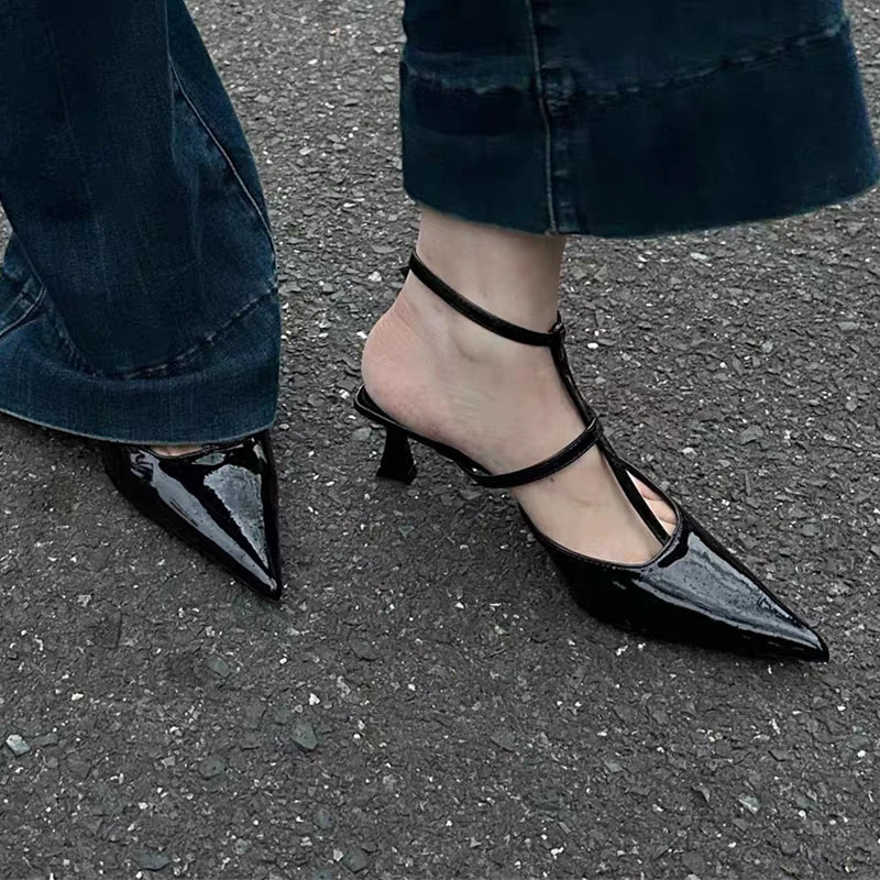 Pointed Toe Slingback Slides Flip Flops Low Heel Pumps