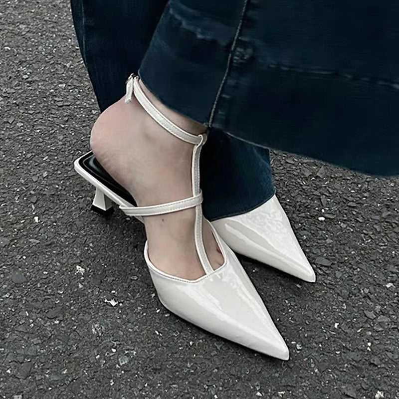 Pointed Toe Slingback Slides Flip Flops Low Heel Pumps