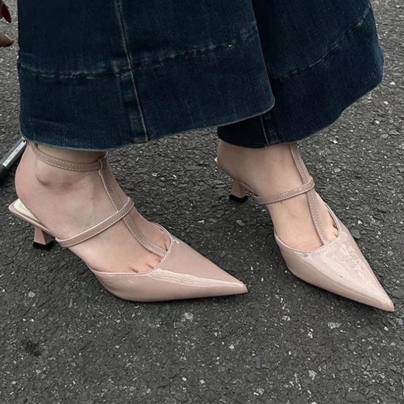 Pointed Toe Slingback Slides Flip Flops Low Heel Pumps