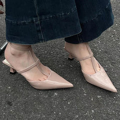 Pointed Toe Slingback Slides Flip Flops Low Heel Pumps