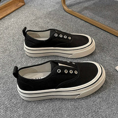 Outdoor Walking Canvas Jogging Slip-on Vulcanized Flat Casual Skateboard
