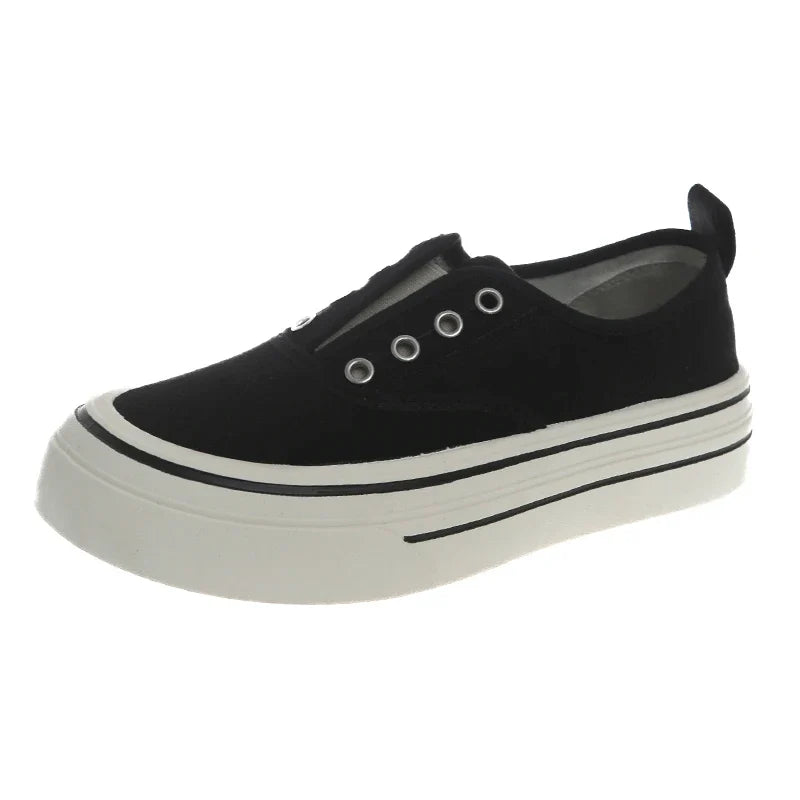 Outdoor Walking Canvas Jogging Slip-on Vulcanized Flat Casual Skateboard