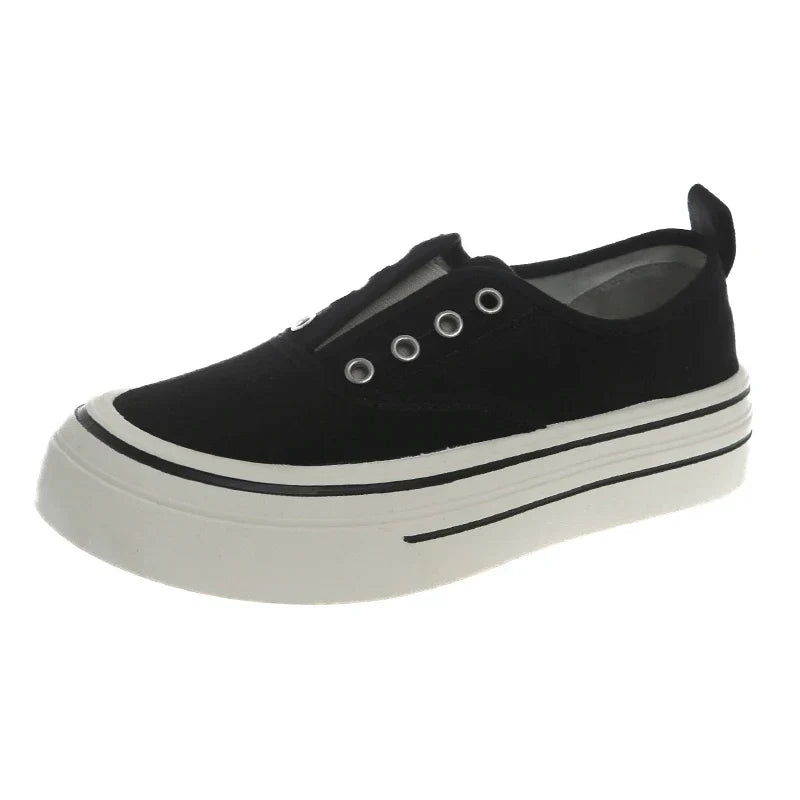 Outdoor Walking Canvas Jogging Slip-on Vulcanized Flat Casual Skateboard