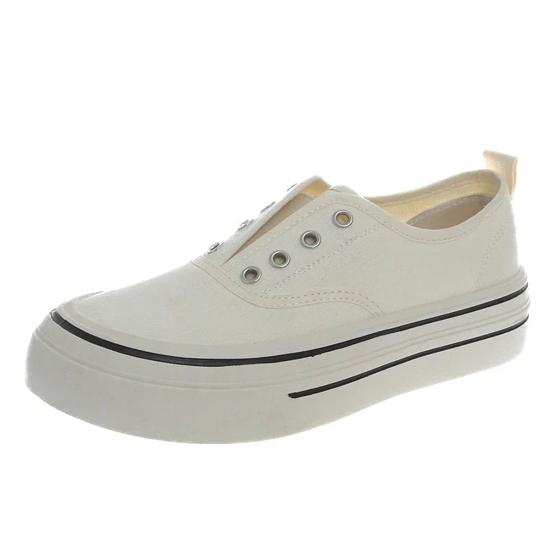 Outdoor Walking Canvas Jogging Slip-on Vulcanized Flat Casual Skateboard