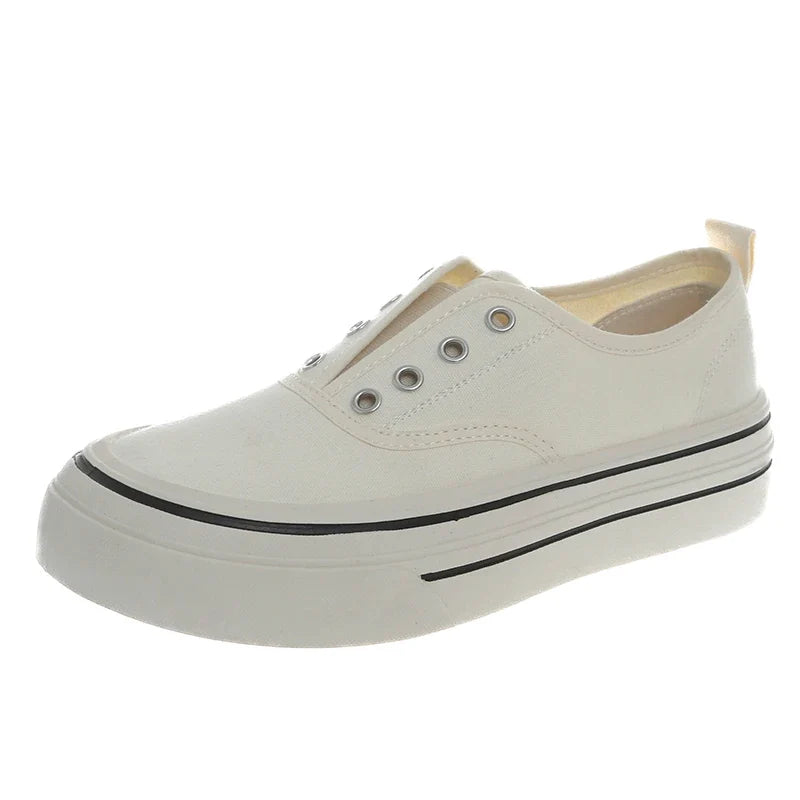 Outdoor Walking Canvas Jogging Slip-on Vulcanized Flat Casual Skateboard