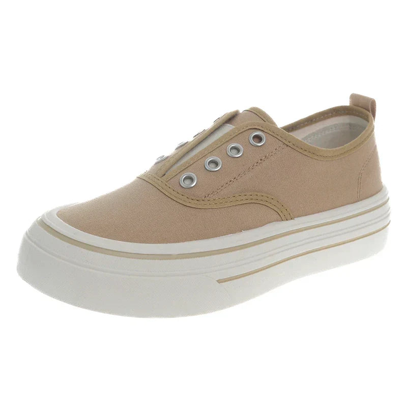 Outdoor Walking Canvas Jogging Slip-on Vulcanized Flat Casual Skateboard