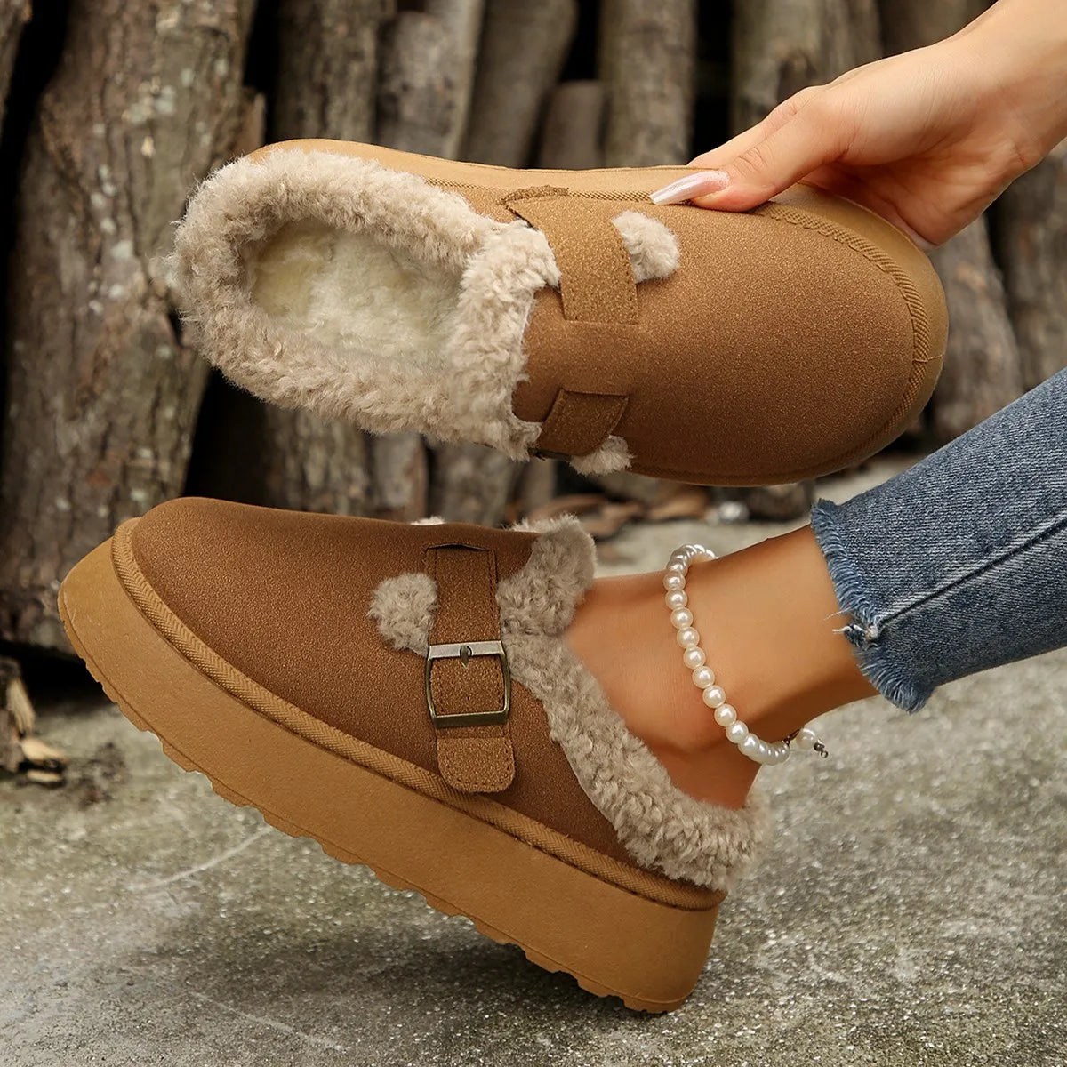 Warm Plush Retro Platform Cotton Snow Boot
