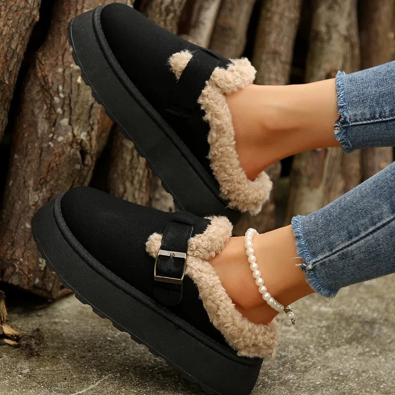 Warm Plush Retro Platform Cotton Snow Boot