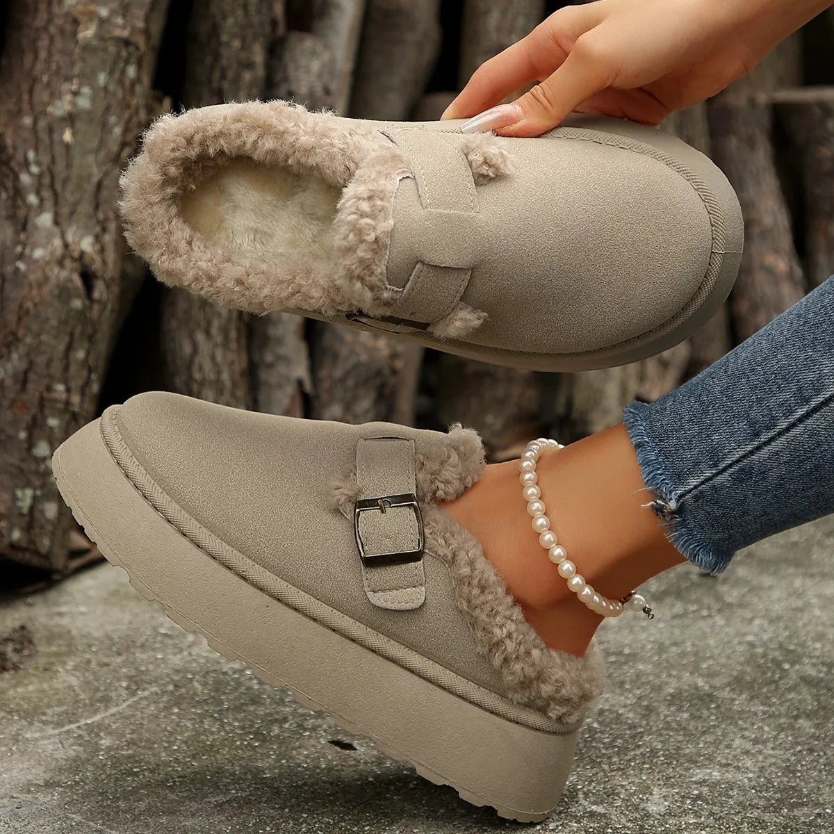 Warm Plush Retro Platform Cotton Snow Boot