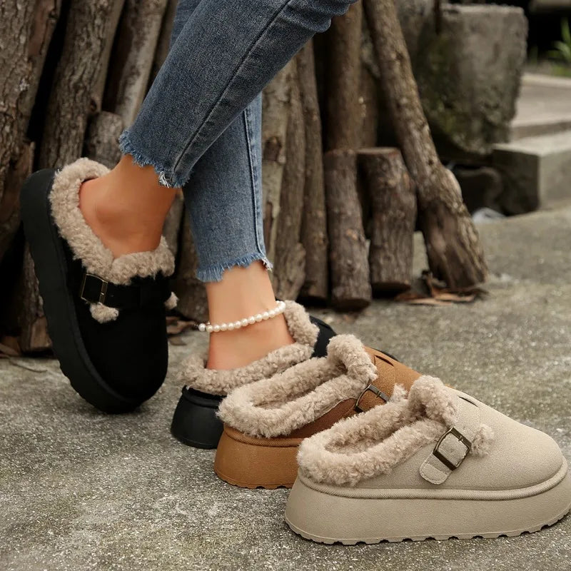 Warm Plush Retro Platform Cotton Snow Boot