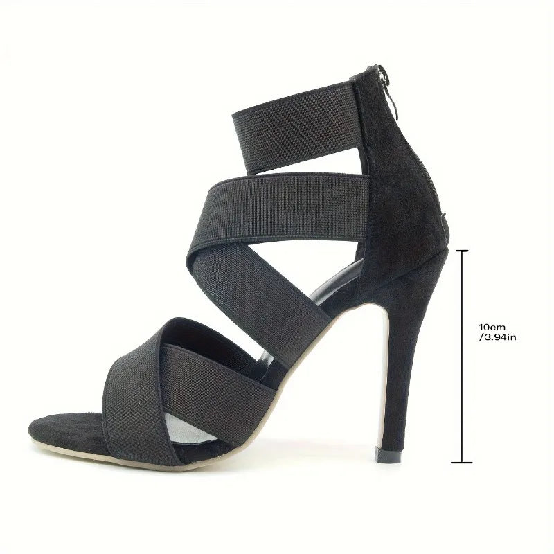 Open Toes Gladiator Broadband Back Zipper Wedding High Heel