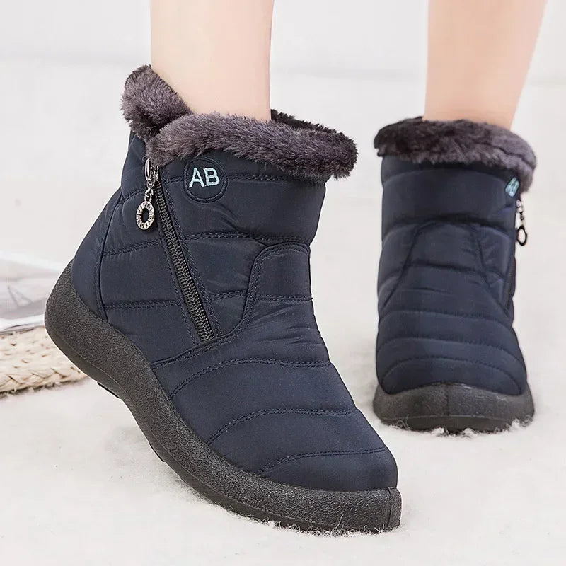Women's Boots Warm Boots Ankle Fur Bota Feminina Shoes