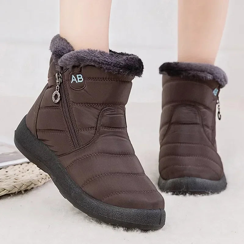Women's Boots Warm Boots Ankle Fur Bota Feminina Shoes
