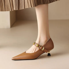 Fall New Pointed Shal Mouth Rivets Professional Temperament Women's Shoes Low Heel Pumps