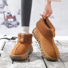 Women's Knitted Cuffed Snow Boots