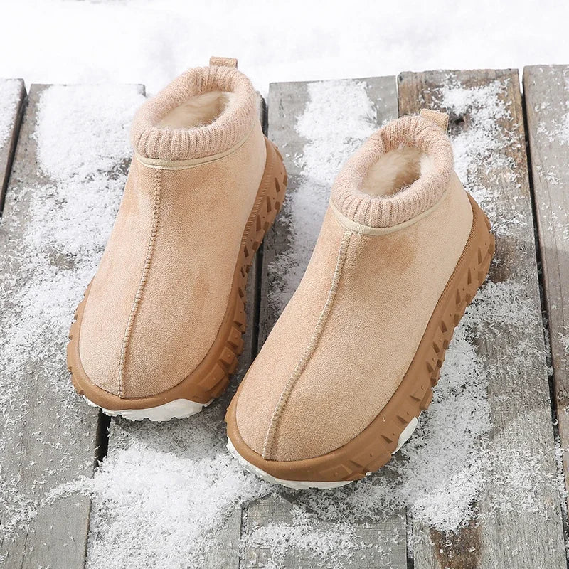 Women's Knitted Cuffed Snow Boots
