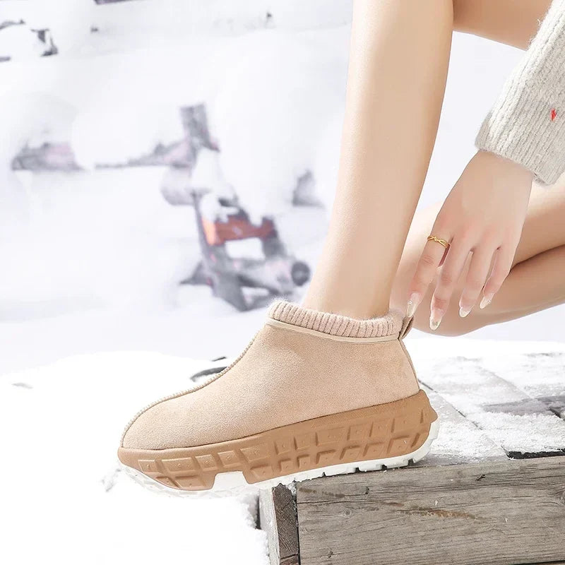 Women's Knitted Cuffed Snow Boots