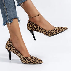Leopard Print Non-Slip Versatile Outdoor Thin High Heel High Heel