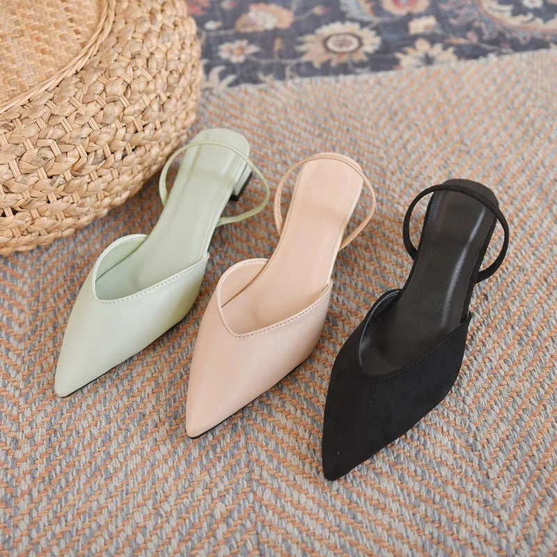 Elegant Slingback Wedding Party Low Heel Pumps