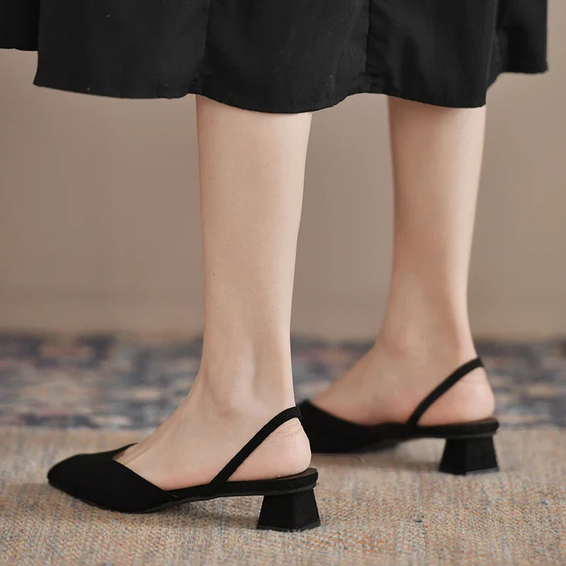 Elegant Slingback Wedding Party Low Heel Pumps