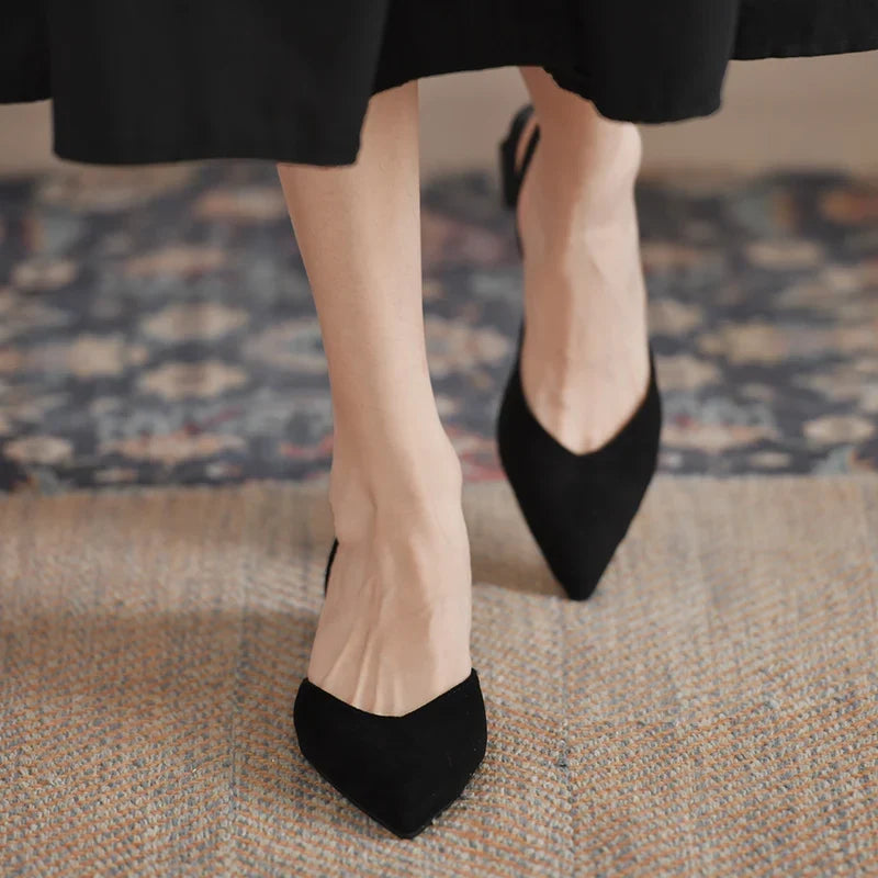 Elegant Slingback Wedding Party Low Heel Pumps