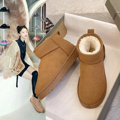 Women's Shoes Australian Boots Footwear Round Toe Flat Heel Boots-Snow Low Ankle Cotton 36-42