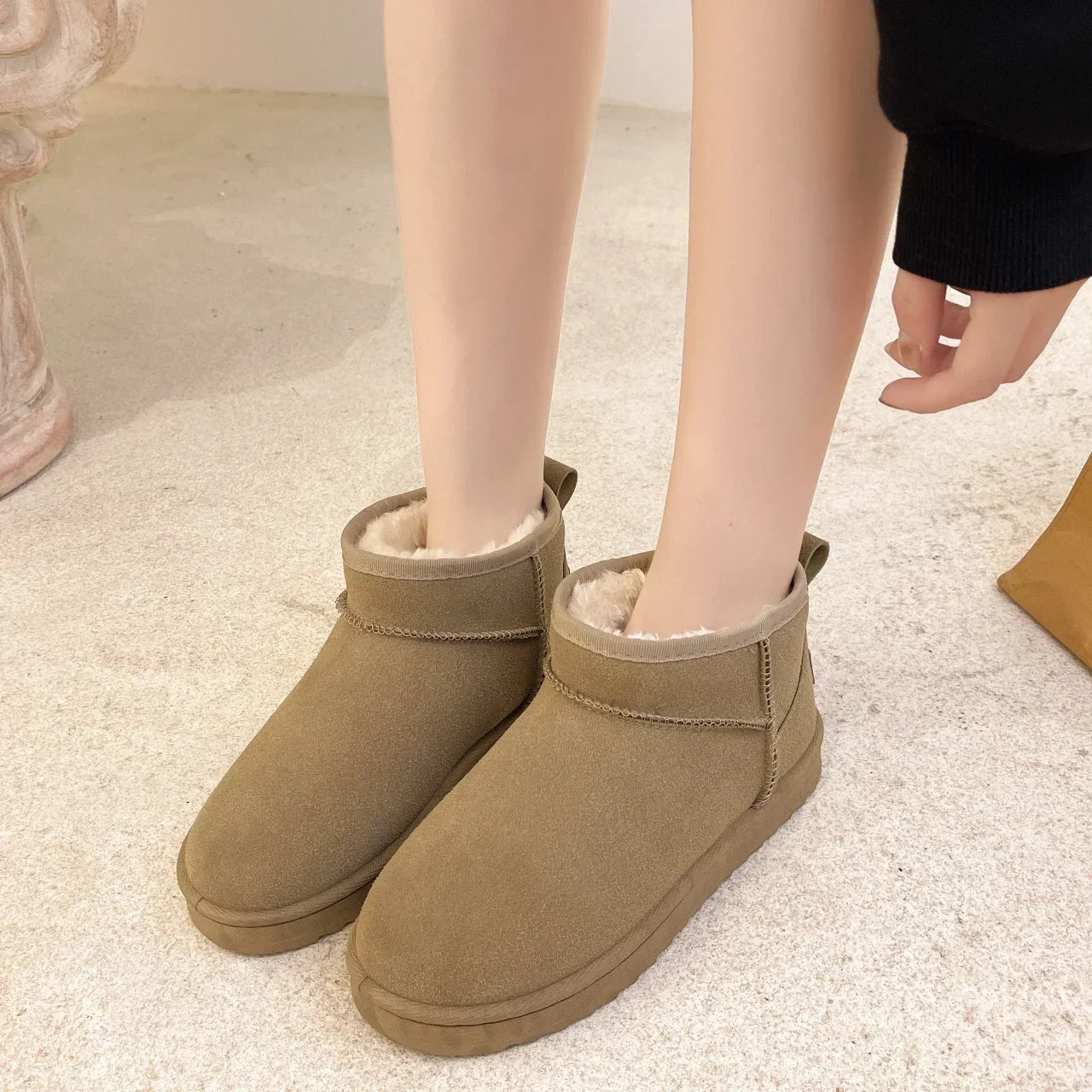 Women's Shoes Australian Boots Footwear Round Toe Flat Heel Boots-Snow Low Ankle Cotton 36-42
