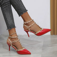 Rivets Thick Fine Pointed Nightclub High-Heeled High Heel