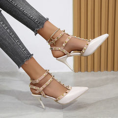Rivets Thick Fine Pointed Nightclub High-Heeled High Heel